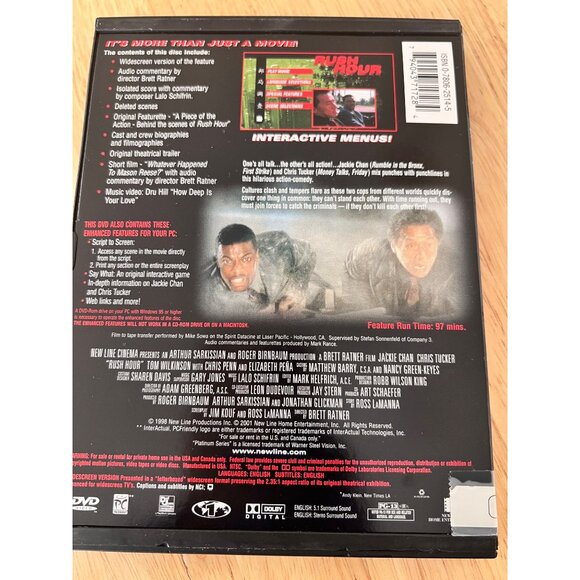 Rush Hour 1998 DVD New Line Platinum Series Action Comedy Movie Pre-Owned - Picture 4 of 4
